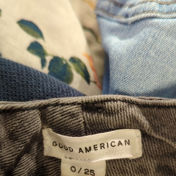 00630 Good American Slim Leg Denim Jeans Gray Size 0/25 classic preppy punk - Picture 7 of 9